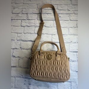 Valentino Orlandi Beige Quilted Crossbody Bag